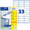 Avery 3421 etiketter 70x25,4mm hvid 3300stk