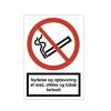 Forbudsskilt A4 'Nydelse og opbevaring af mad, drikke og tobak forbudt' rød/hvid 