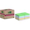 Post-it SS Recycled notesblok 76x76mm assorteret 12stk 