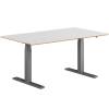 Pro hævesænkebord 80x140cm sortgrå hvid laminat 