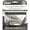 Pentel YS20P fineliner 0,03-3,0mm 14stk 