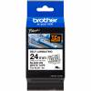 Brother Tze-SL labeltape 24mm sort/hvid 