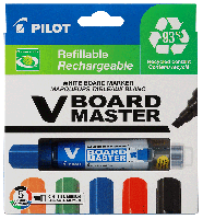 Pilot V Board Master whiteboardtuscher skr&aring; spids 5 farver
