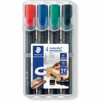 Staedtler Lumocolor 350 markers&aelig;t 4 farver