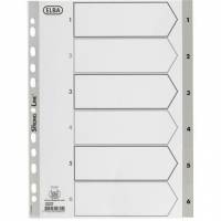 Elba Strong-Line register A4 med 6 tabs i farven hvid