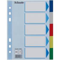 Esselte faneblade A5 med 5 faner i farver
