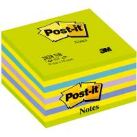 Post-it kubusblok 76x76mm neonbl&aring;/gr&oslash;n