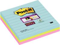 Post-it SS linjeret flerfarvet notes 101 x 101 mm