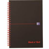 Oxford Black'n'Red spiralblok A5 linjeret