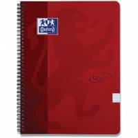 Oxford Touch notesbog A4+ linjeret r&oslash;d