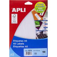 Apli 40 x 75 mm etiketter hvid