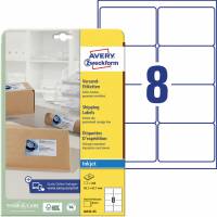 Avery J8165-25 etiket 99,1x67,7mm quickdry hvid