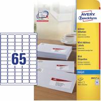 Avery J8651-25 etiket 38,1x21,2mm quickdry hvid