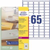 Avery L7551-25 etiket 38,1x21,2mm polyester transparent