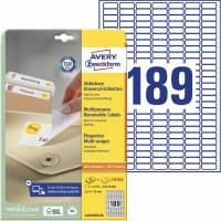 Avery L4731REV-25 etiket 25,4x10,0mm hvid