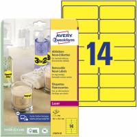 Avery L7263Y-25 etiket 99,1x38,1mm neongul