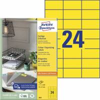 Avery 3451 etiket 70x37mm gul