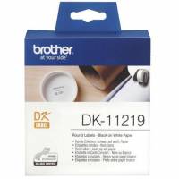 Brother DK11219 etiket &Oslash;12mm hvid 1000stk