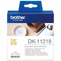 Brother DK11218 etiketlabel &Oslash;24mm hvid 1000stk