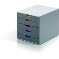 Durable VARICOLOR&reg; skuffeboks med 5 skuffer i farven gr&aring;