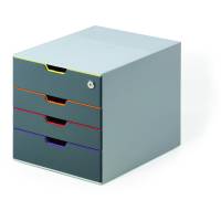 Durable VARICOLOR&reg; SAFE skuffeboks med 4 skuffer i farven gr&aring;
