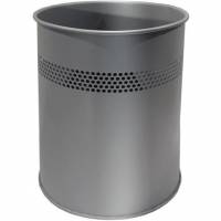Twin 15L papirkurv i s&oslash;lvfarvet metal