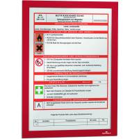 Durable Duraframe selvkl&aelig;bende magnetramme A4 r&oslash;d 2stk