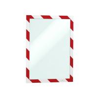 Durable Duraframe Security magnetramme A4 r&oslash;d/hvid