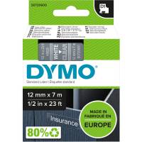 Dymo D1 Labeltape 12mm x 7 m - Hvid/transparent