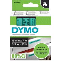 Dymo D1 45809 tape 19mm sort/gr&oslash;n
