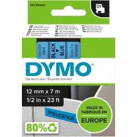 Dymo D1 45016 tape 12mm sort/bl&aring;