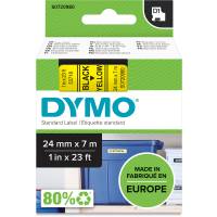 Dymo D1 pr&aelig;getape 24mm sort/gul