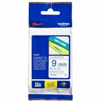 Brother TZE tape 9mm bl&aring;/hvid