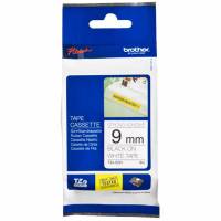 Brother TZE tape 9mm ekstra kl&aelig;bende sort/hvid