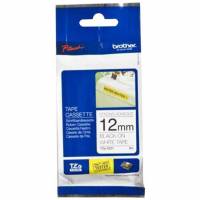 Brother TZE tape 12mm ekstra kl&aelig;bende sort/hvid