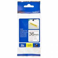 Brother TZE tape 36mm ekstra kl&aelig;bende sort/hvid