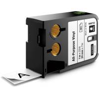 Dymo XTL vinyltape 24mm sort/hvid