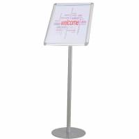 Twinco Twin Agenda gulvstander med snapramme i A3 i farven s&oslash;lv