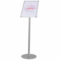 Twinco Twin Agenda gulvstander med snapramme i A4 i farven s&oslash;lv