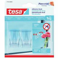 Tesa selvkl&aelig;bende krog 1kg klar 2stk