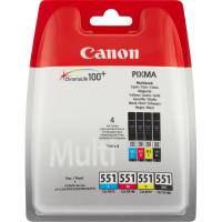 Canon CLI-551 CMYK Multipakke Bl&aelig;kpatron, 130 sider