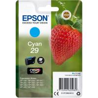 Epson 29 C13T29824012 Cyan Bl&aelig;kpatron, 180 sider