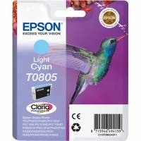 Epson T0805 C13T08054011 Lys Cyan Bl&aelig;kpatron, 350 sider