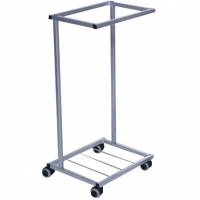 Affaldsstativ med hjul uden l&aring;g i farven s&oslash;lv