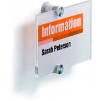 Durable CRYSTAL SIGN d&oslash;rskilt i st&oslash;rrelsen 148x105 mm i farven transparent