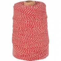 Bomuldsgarn 225 g 1,1 mm x 325 m r&oslash;d/hvid