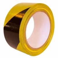 Faretape gul/sort 50mmx66m