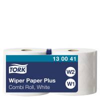 Tork 130041 Plus W1 2lags aft&oslash;rringspapir hvid 2ruller