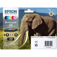 Epson T24 C13T24284011 C/M/Y/K/LM/LC Multipakke Bl&aelig;kpatron, 360 sider