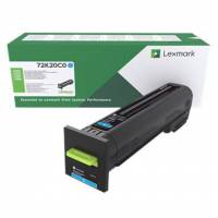 Lexmark 72K20C0 Cyan Lasertoner, 8.000 sider